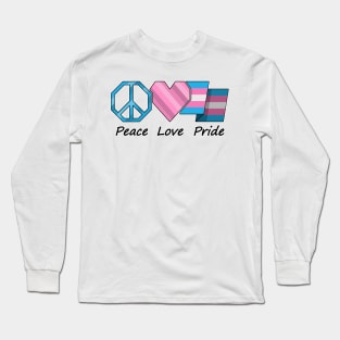 Peace, Love, and Pride design in Transgender pride flag colors Long Sleeve T-Shirt